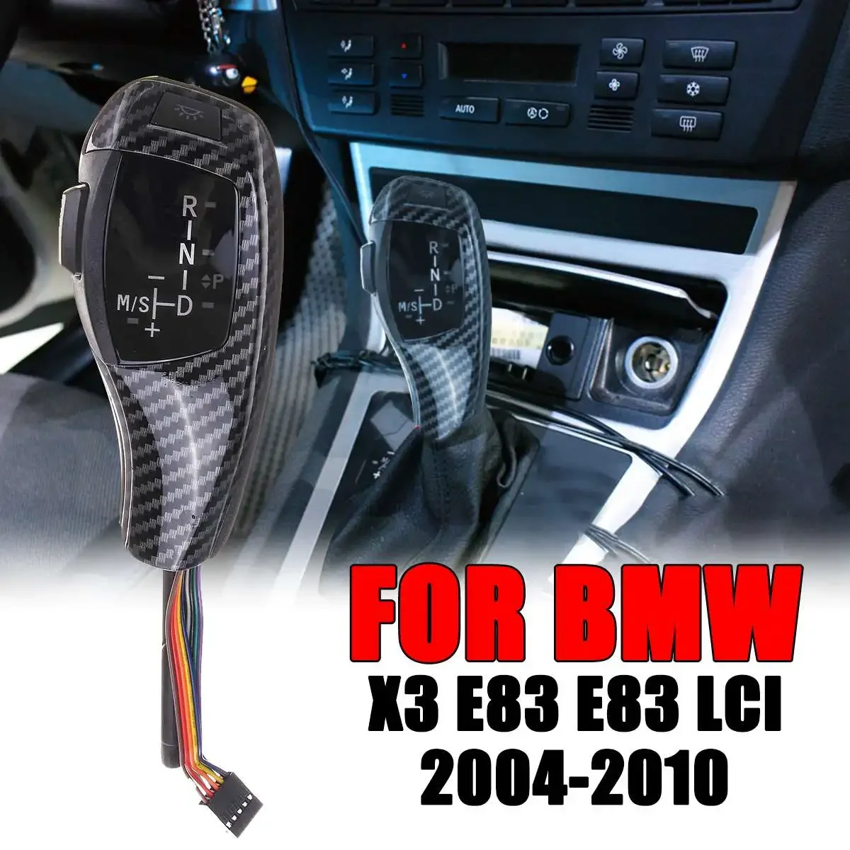 

LED Manual Gear Knob Stick Lever Automatic Gear Head Knob For BMW 2004-2010 X3 E83 E83 LCI LHD 83mm