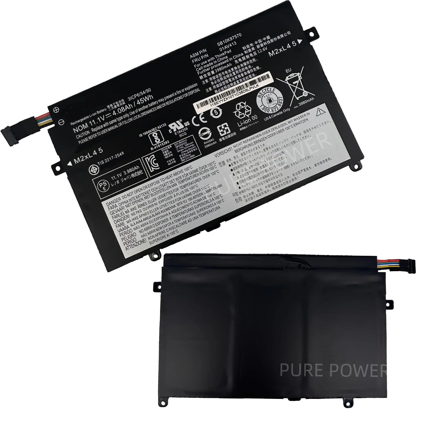 New Laptop Battery SB10K97570 01AV413 11.1V 45WH 3980mAh High Quality For Lenovo Thinkpad E470 E470C 01AV411 01AV412
