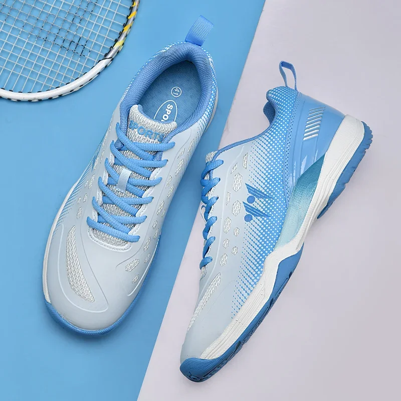 Professional Unisex Badminton Sport Shoes Sky Blue Couples Gym Volleyball Sneakers Non-slip Gym Athletic Table Tennis Shoes 9939