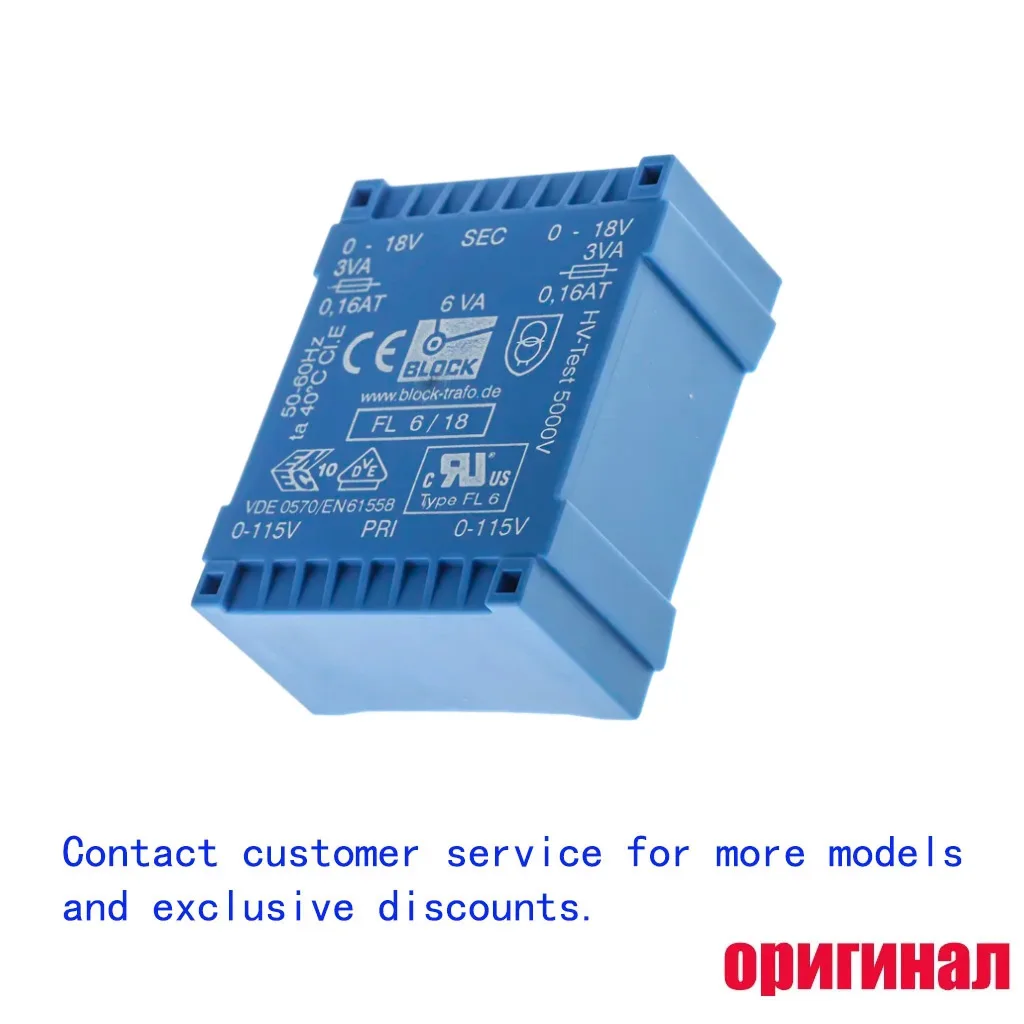 FL6/18 BLOCK PCB Encapsulated Transformer,6VA,2×115V to 2×18V,Safety Isolation Transformer