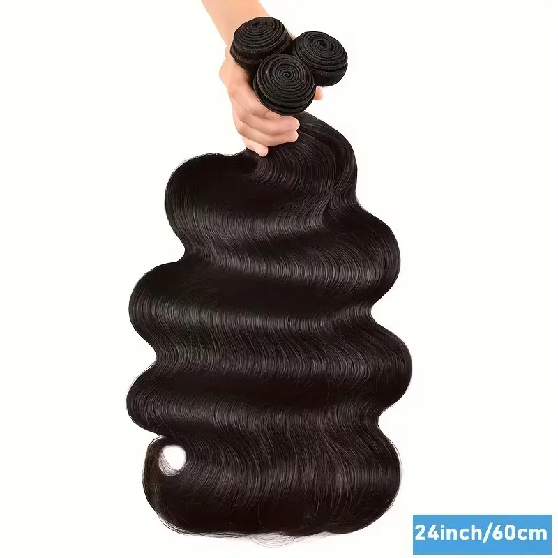 

Body Wave Human Hair Bundles 14-30 Inch Brazilian 1/3pcs Human Hair Extensions Natural Black Color Weave Bundles Salon Quality