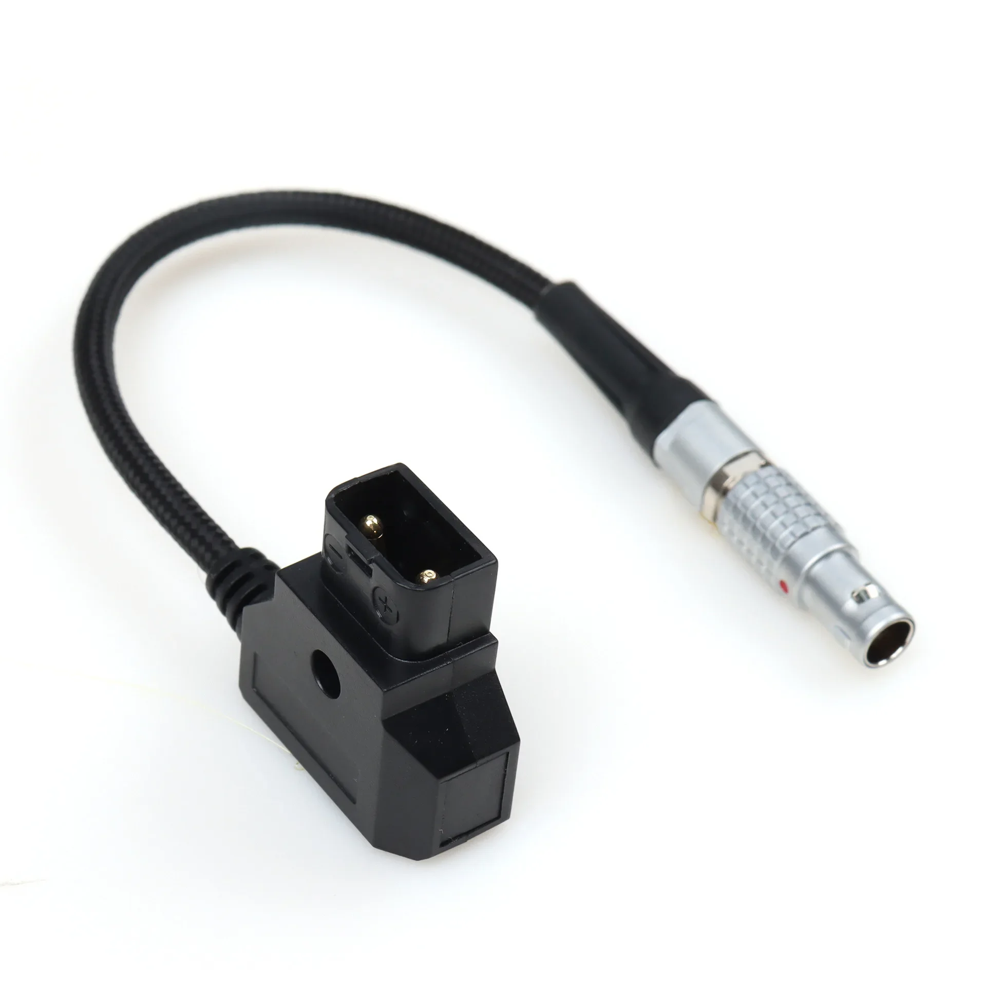 D-tap to 0B Nylon Straight Spring Cable for Camera Product Power Cord 2Pin Red Black 0.2m Straight DC Battery Spring Cable 1m