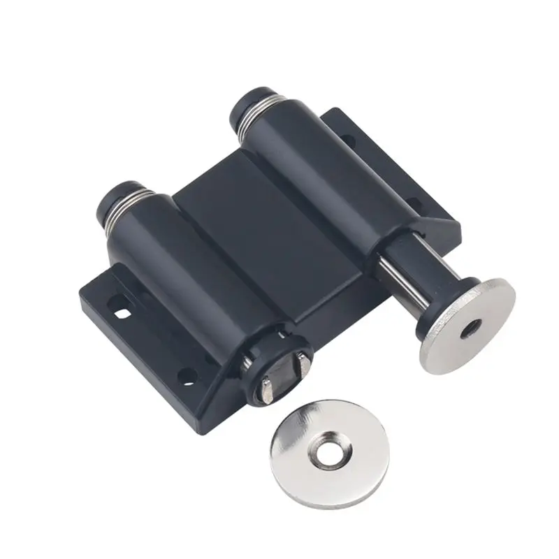 Double Magnetic Door Touch Catch Kitchen Cupboard Damper Buffers Cabinet Door Drawer Magnetic Push Open Catch Latch Black