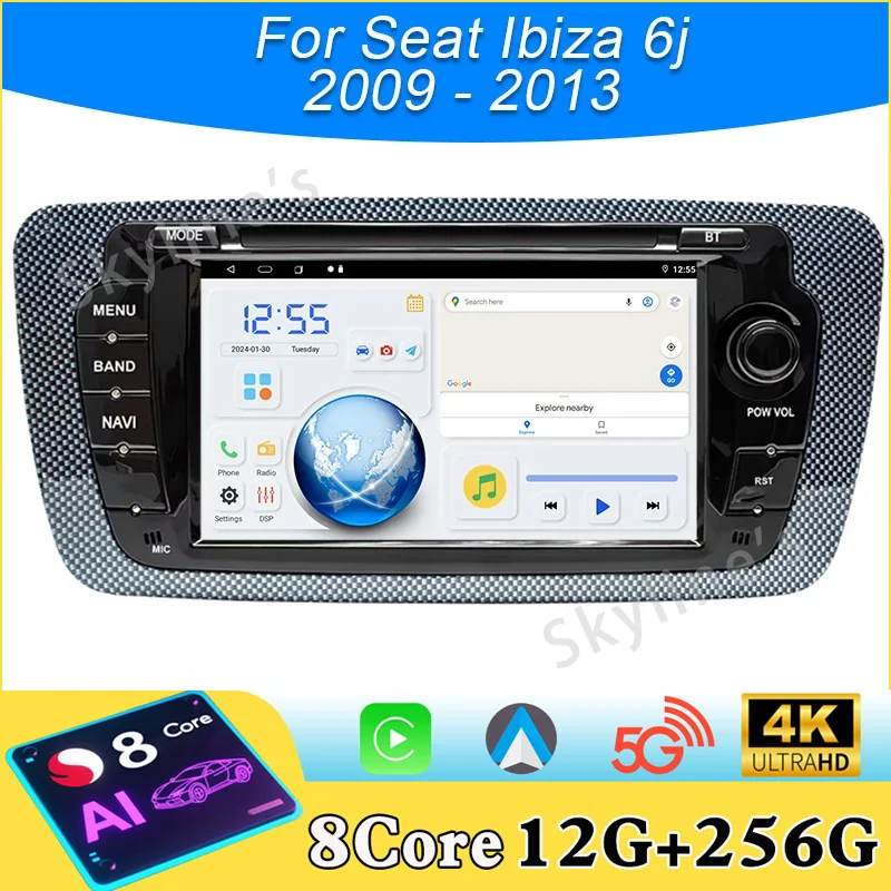 

Wireless CarPlay Android Auto Car Radio For Seat Ibiza 6j 2009 - 2013 4G WiFi Multimedia GPS Navigation 2din 7" Head Unit Stereo