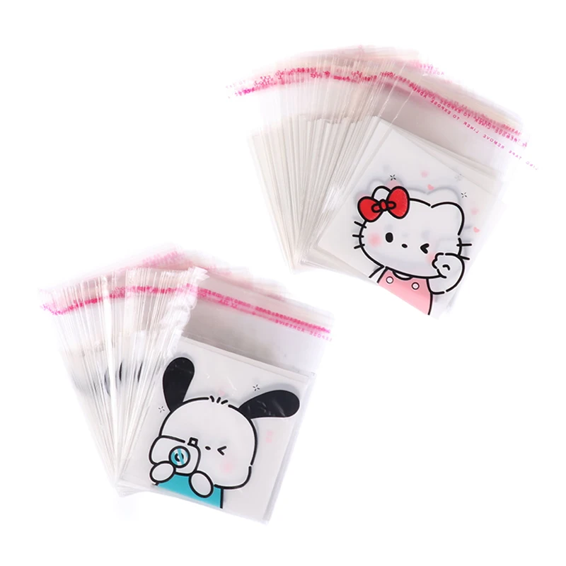 100Pcs Sanrio Hello Kitty Pochacco Jewelry Ziplock Bag Waterproof Packing Bags Candy Biscuit Self Sealing Bag Gift Bag