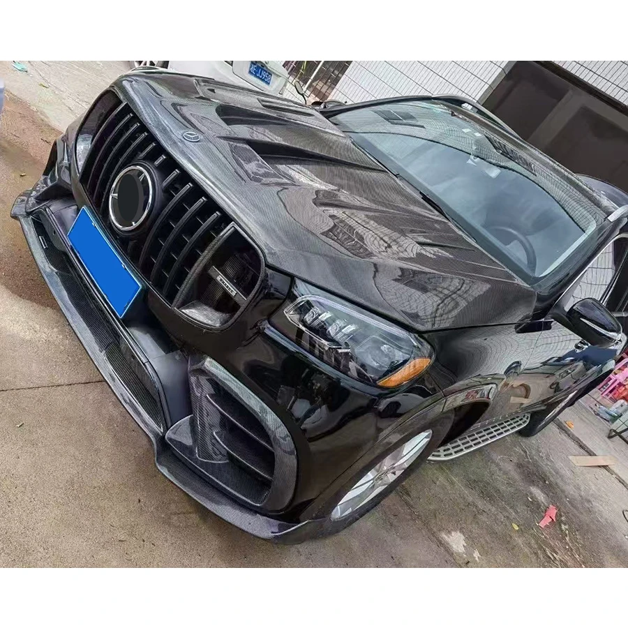 For Mercedes Benz GLS Class W167 2020-2024 Carbon Fiber Hood Engine Cover Hood Car Headliner Hood Cover Car Accessories
