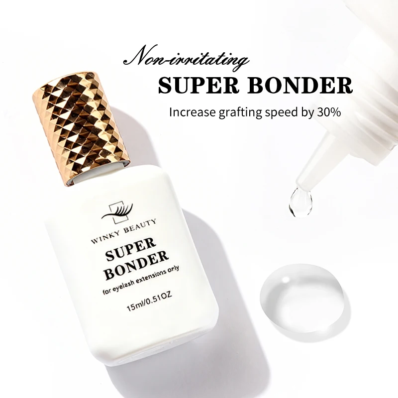 

15ml Professional Eyelash Extension Super Bonder Quick-Drying Strong Hold Safe Lash Adhesive for Volume Fluffy Fans Salon Use