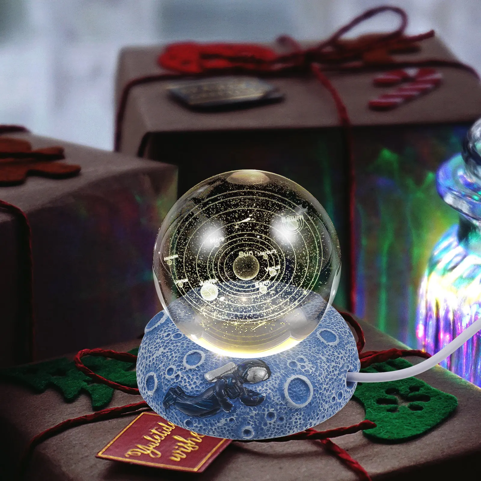 

Светодиодная подставка для хрустального шара, ночник, светящаяся подставка для акриловых и стеклянных изделий, для 3D-хрустальных сфер, домашнего декора, камней