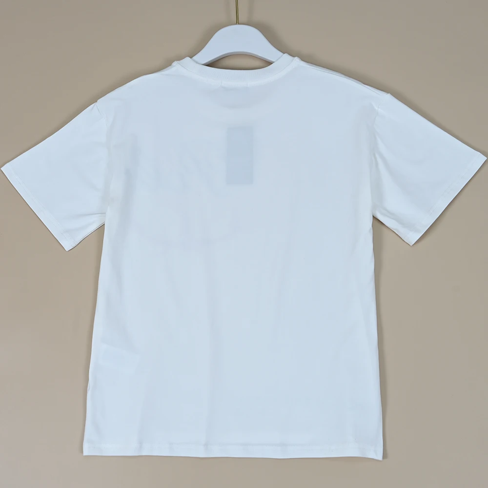 Letnia nowa damska koszulka z okrągłym dekoltem, nadrukiem gumowym, luźny krój, odprowadzająca wilgoć, kreatywny design.