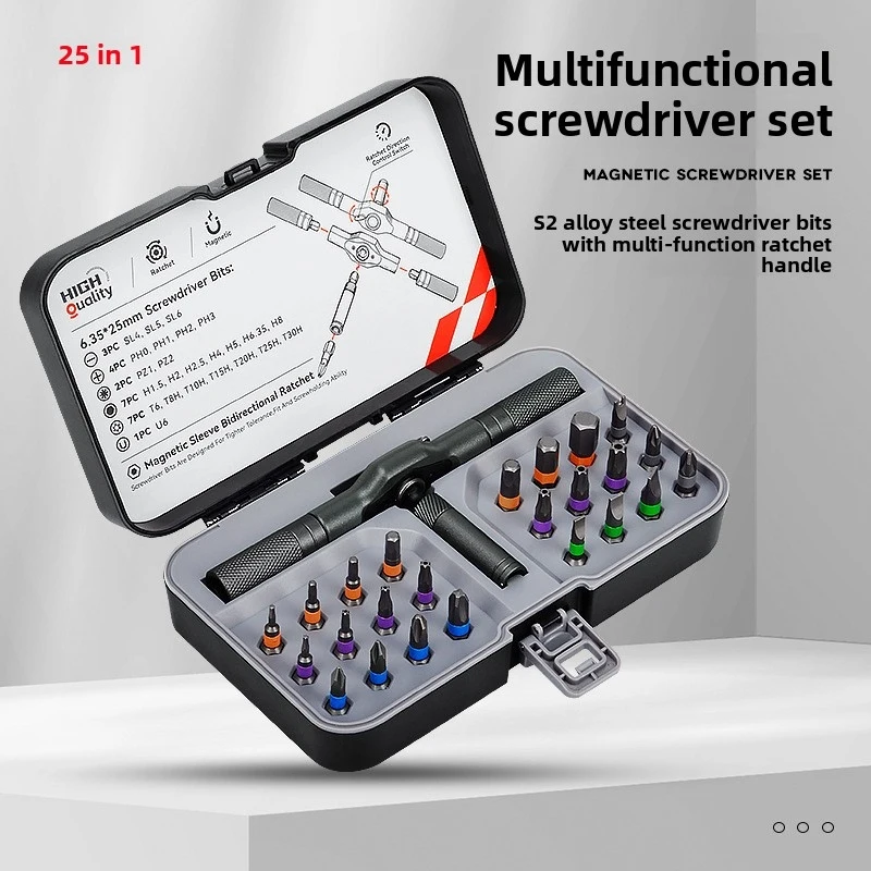 

Многофункциональный набор отверток-трещоток Cross-Border33 для домашнего ремонта, с магнитными битами высокой твердости, напрямую от производителя