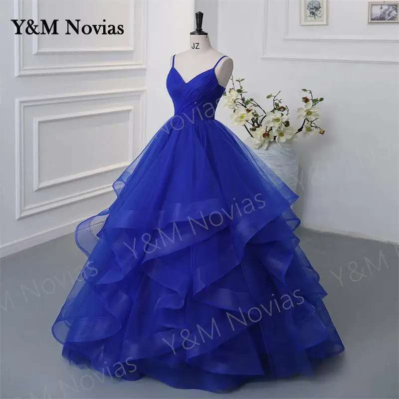 V Neck  Custom Color Quinceanera Dresses Dresses Spaghetti Strap Prom Dress High Waist Evening Gowns Party Dress Robe de soiree