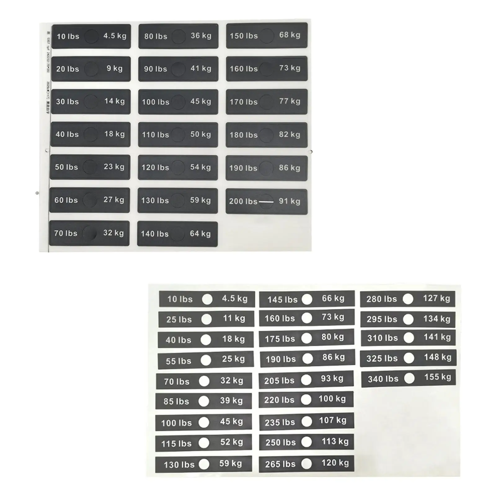 Weight Stack Labels For Weight Identification Self Sticky W…