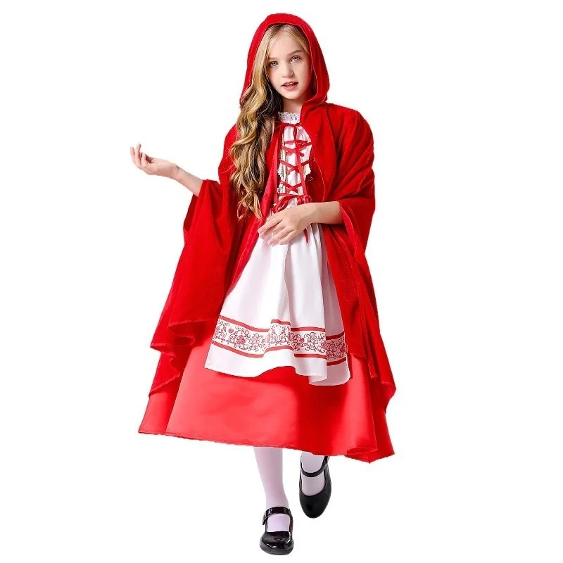 

2025 New loween Costume Little Red Riding Hood Cosplay Stage Play Role-plang Clothes Chinese Traditional Women's Faion