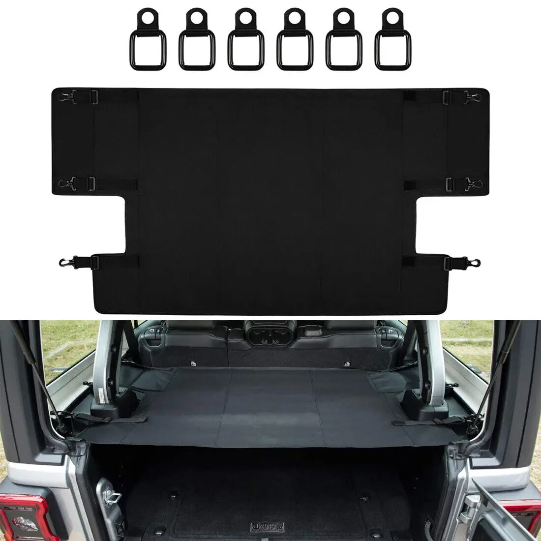 Trunk Cargo Cover Shade Security Shield for 07~18 Jeep Wrangler JK JKU 4-Doors