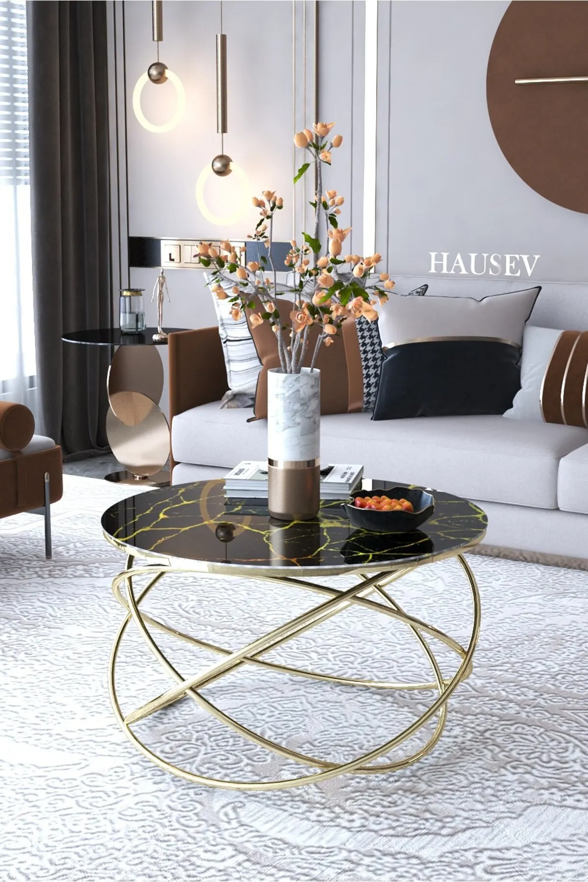 Gold Metal Center Table Unbreakable Mirrored Glass Single Scandinavian Side Table Tea Coffee Service Table Round Living Room Bed