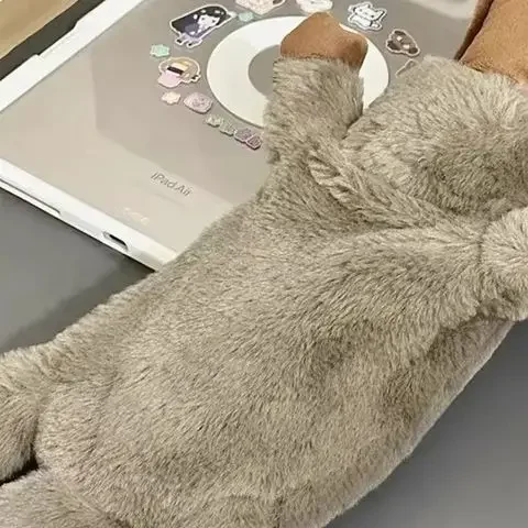 Simpatico astuccio in peluche con ornitorinco, borsa per cosmetici di grande capacità, astuccio per penne, materiale scolastico, scatola di immagazzinaggio di cancelleria