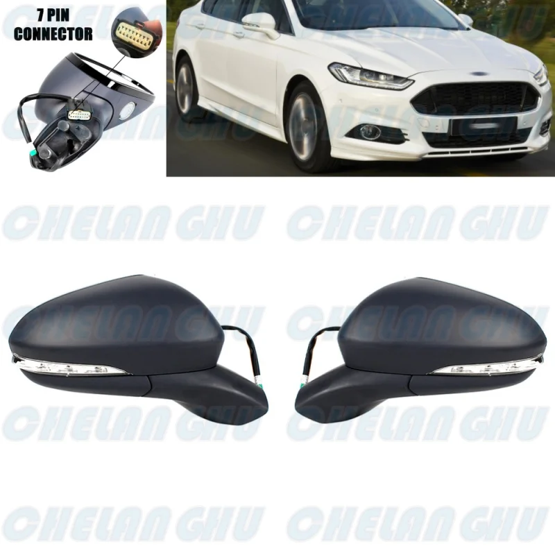 

For Ford Fusion 2015 2016 2017 2018 2019 2020 US Version 1 Pair 7 Pins Paintable Blind Spot Power Fold Mirror Assembly