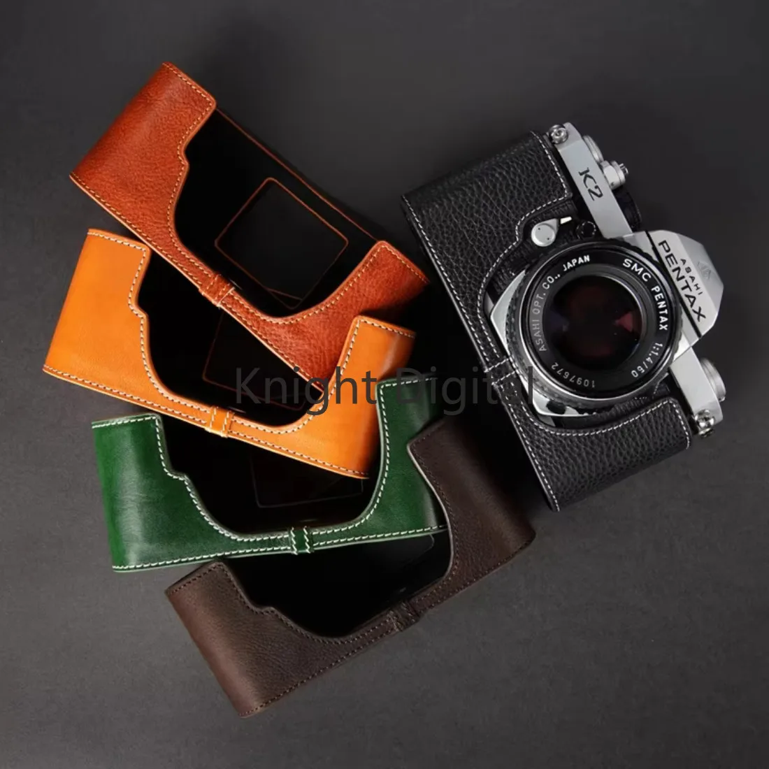 Cowhide Genuine Leather Leather Camera Half Case  for pentax K2 LX MX SUPER A Bag Case Semi Base shell Handmade Protective