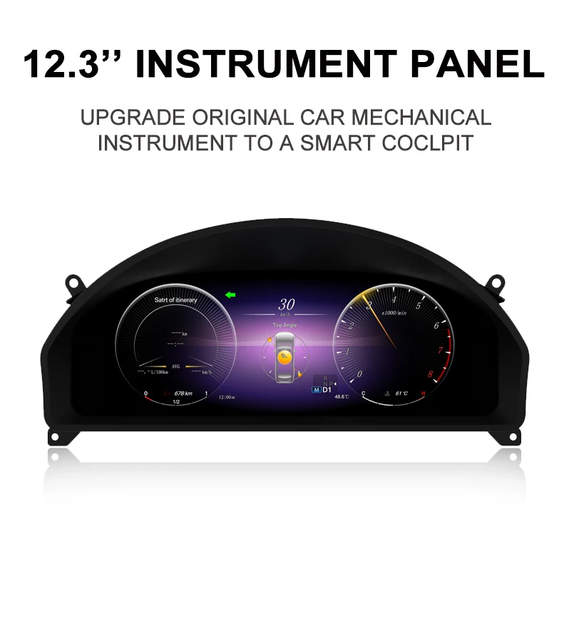 KANOR LCD 12.3inch Dashboard Instrument Digital Cluster for Mercedes Benz GLK X204 NTG4.0 NTG4.5 Speedometer