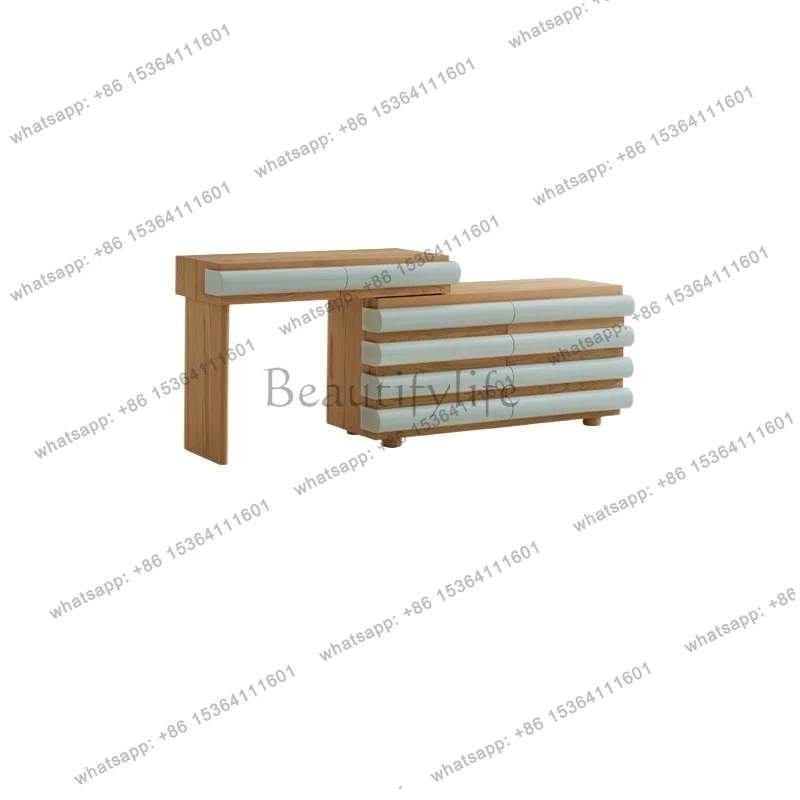 

French log style bedroom makeup table simple removable dresser chest integrated