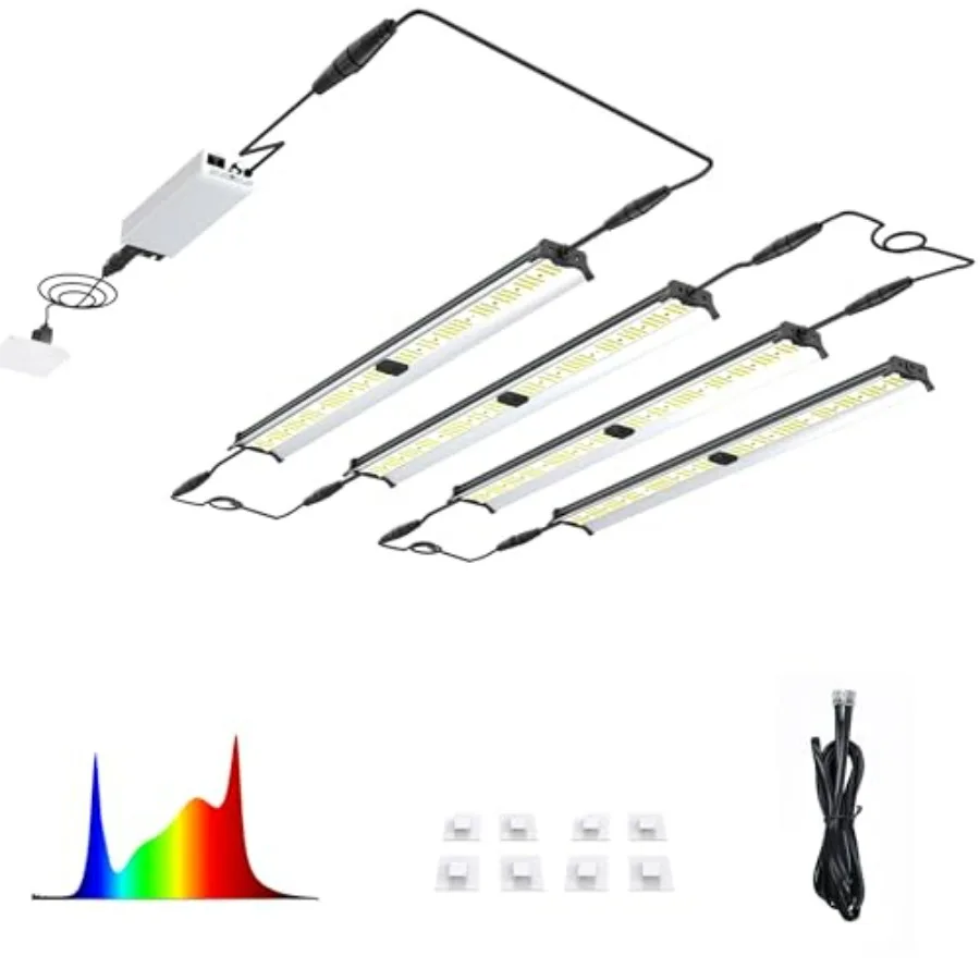 

Светодиодные фитолампы полного спектра 240 Вт, диммируемые, с возможностью последовательного подключения, для дополнительного освещения растений в гроубоксах, черные