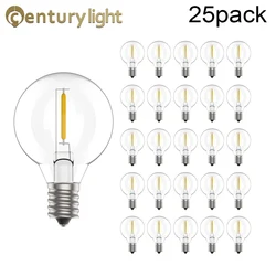 Vintage G40 Led String Light Replacement Bulb 1W Plastic Shatterproof Globe Mini Ball Lamp E12 Base 2200K PET Edison Light Bulbs