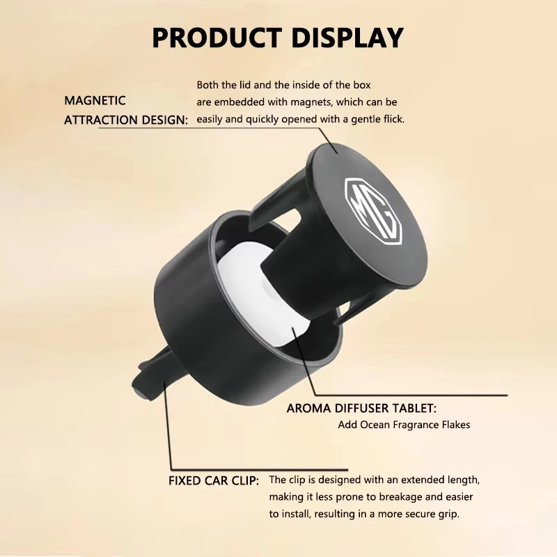 Ocean Fragrance Solid Car Vent Freshener Aromatherapy Clip Air Outlet Fragrance Accessory Fit MG 3 5 6 7 GT GS Pilot HS ZS ZX - view 4
