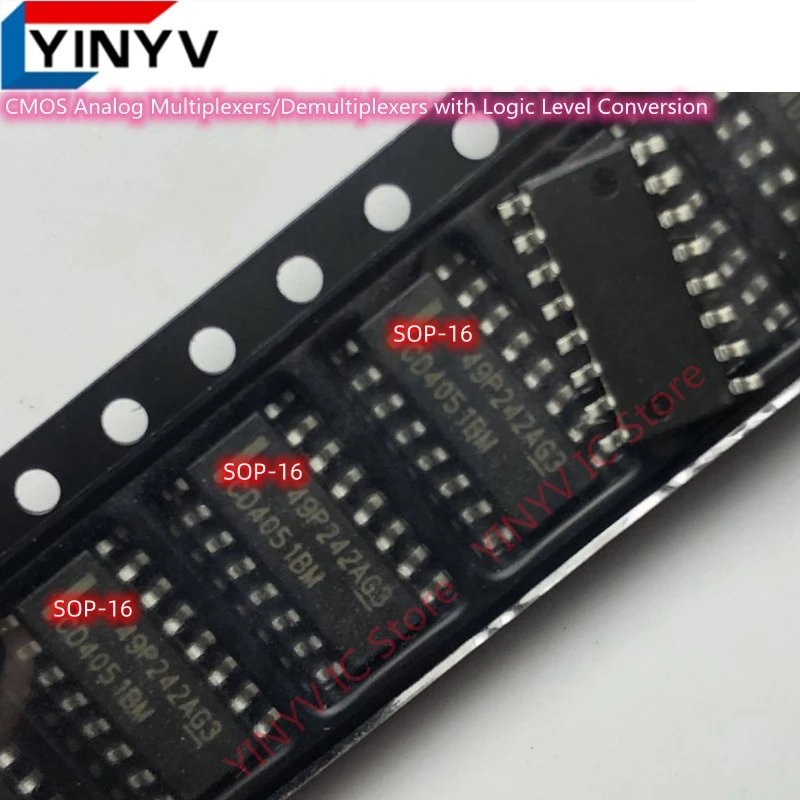 10 Stück CD4051BM CD4051BM96 SOP-16 (Gleich wie HCF4051 74HC4051D HEF4051BT) CMOS Analog-Multiplexer/Demultiplexer CD4051 Chip Neu – Detail 2