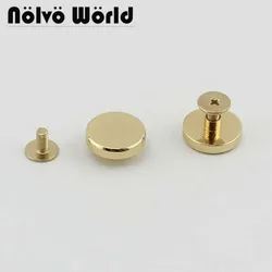 100pcs 14*3mm 100% copper metal buttom rivets stud hardware with screws for bags base