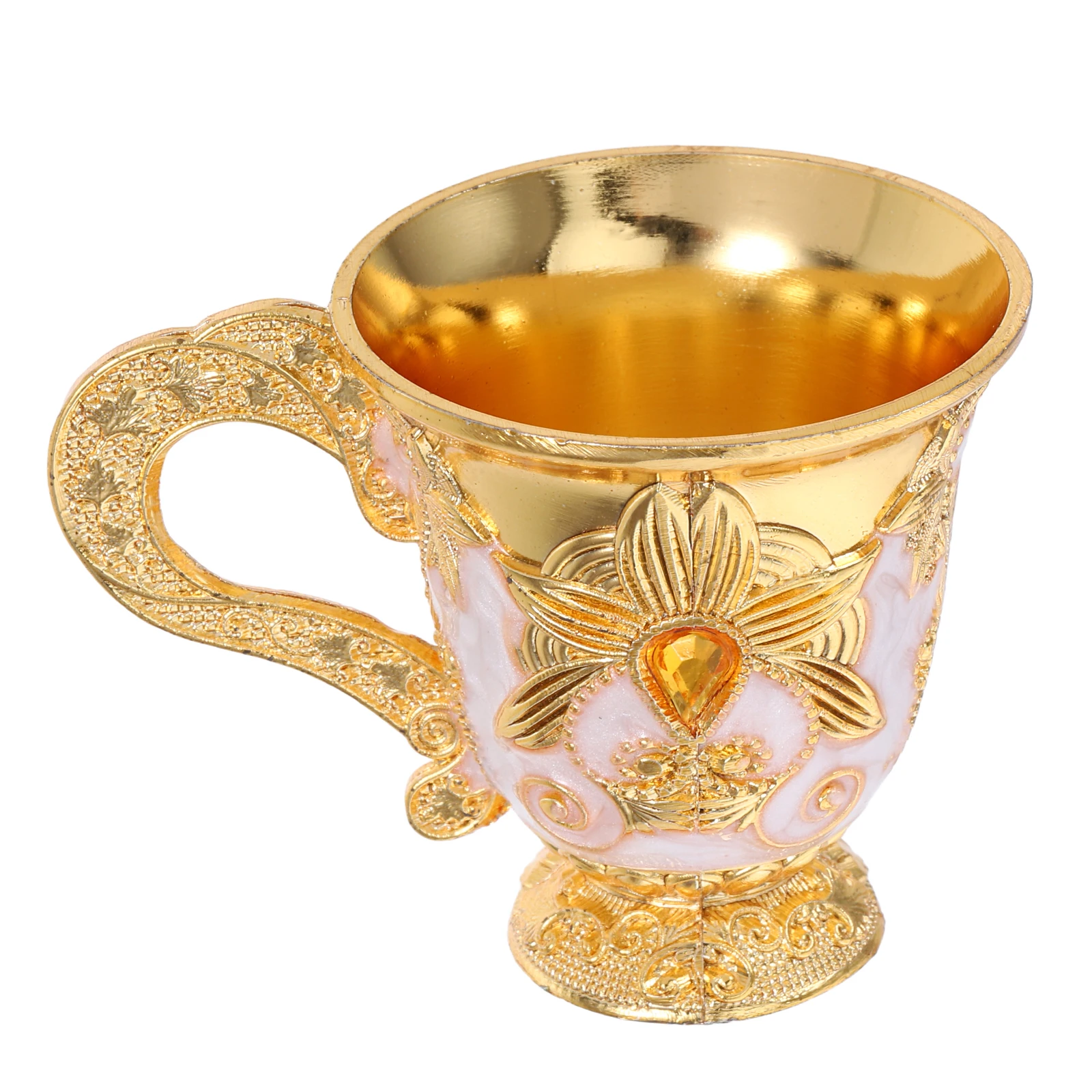 

Vintage Mini Metal Wine Cup Embossed Design For Whiskey Liqueur Sake European Style Shot Glass Chinese Copper Tea