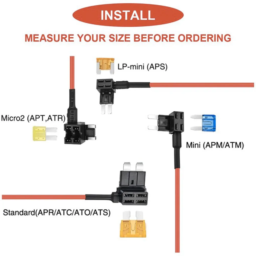4-Typen 12V Add-a-Circuit-Adapter & Sicherungskit (16er-Pack), Sicherungshalter und -adapter – Kompatibel mit Mini, Micro 2, Low-Profile Mini, Standard – Detail 2
