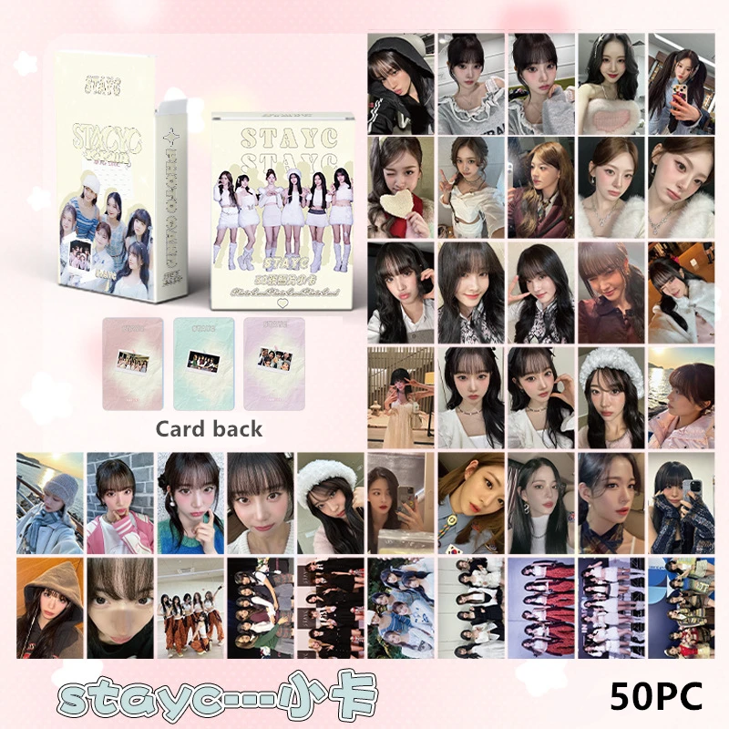 50 Cards / Set Stayc New Album Laser Card Lomo Card Girl Group Print Photo Card Beautiful Photo Fan Girl Gift Small Card Kpop