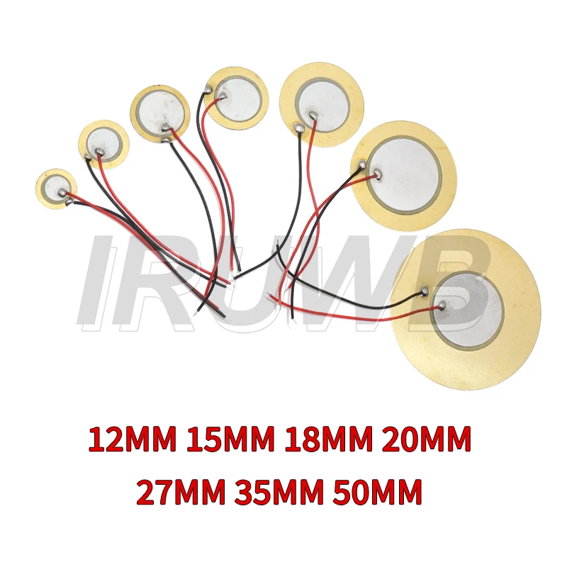 Diameter 12MM 15MM 18MM 20MM 27MM 35MM 50MM with Wire Buzzer Piezoelectric Piezo Ceramic Wafer Plate Piezo Element