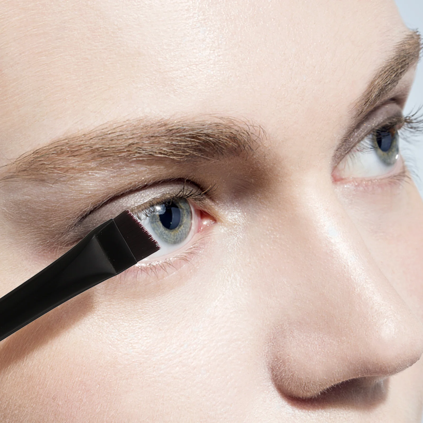 3 個のアイライナーブラシセットデュアルユース薄い角度付きアイメイクブラシ眉毛アイライナーメイクアップアイライナーブラシ女性ギフト