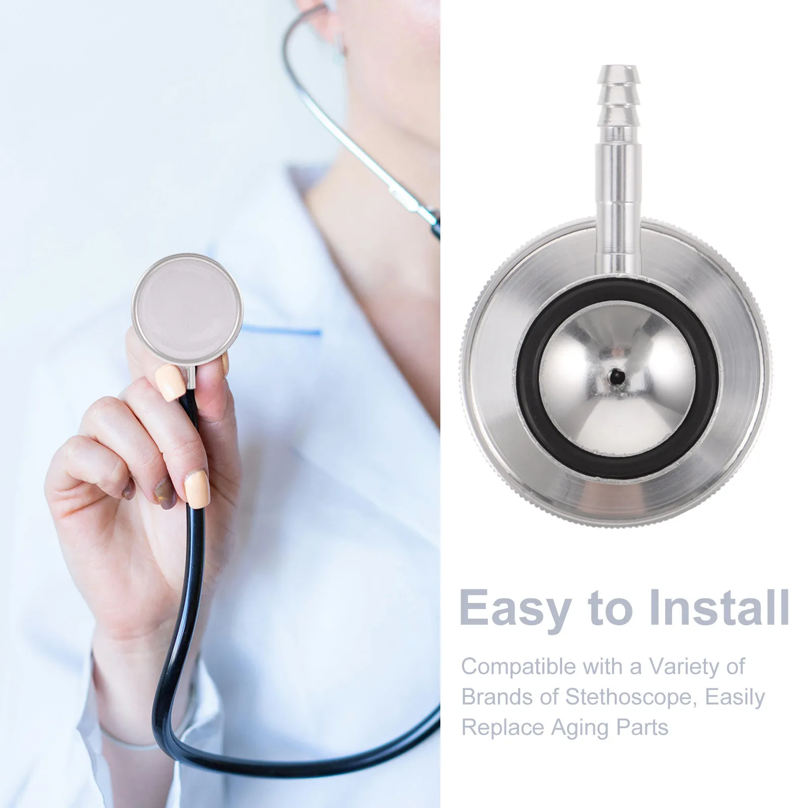 Universal Stethoscope Diaphragm Replacement Set Accessories Diagnostic Sound Head Spare Parts Kit for Clinic Hospital