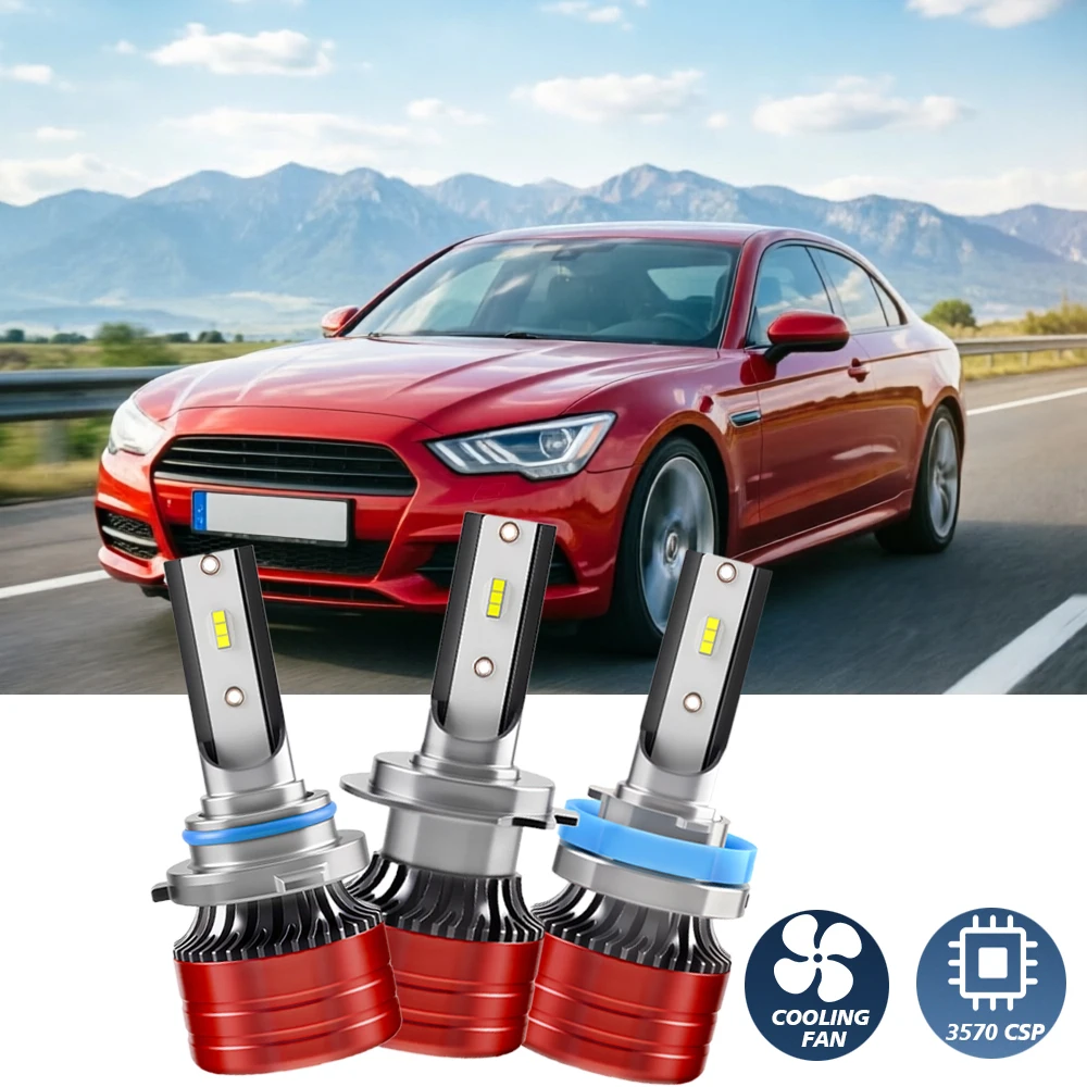 

Car Led headlights H11 Light Bulbs 900% Brightness 9005 HB3 9006 HB4 6500K 3570 CSP Chips 20000LM Turbo Fan LED Headlamp H7