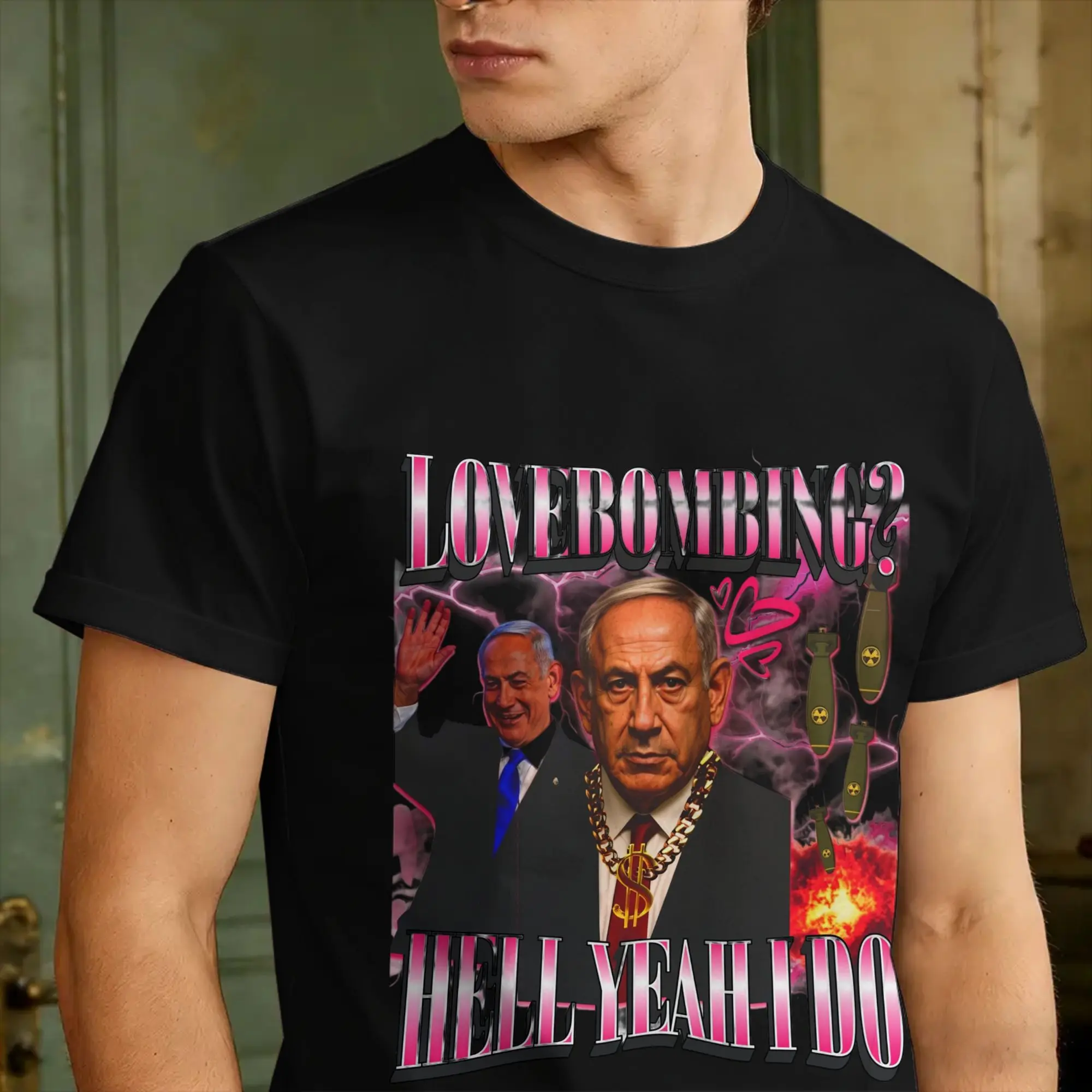 Benjamin Netanyahu T-Shirt Sommer-Baumwoll-T-Shirts für Herren, lässiges T-Shirt, kurzärmelig, Vintage-Top-T-Shirts – Detail 3