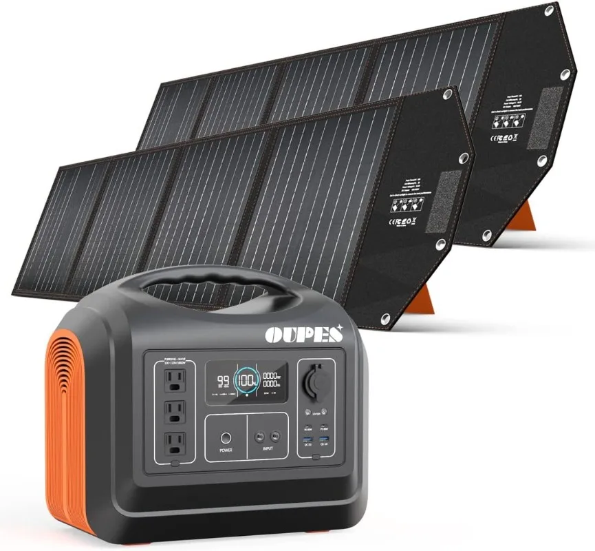 

1800W Solar Generator with 480W Panels Included 1488Wh Portable Power Station with 3x 110V (Peak 4000W) AC Outlets LiFePO4