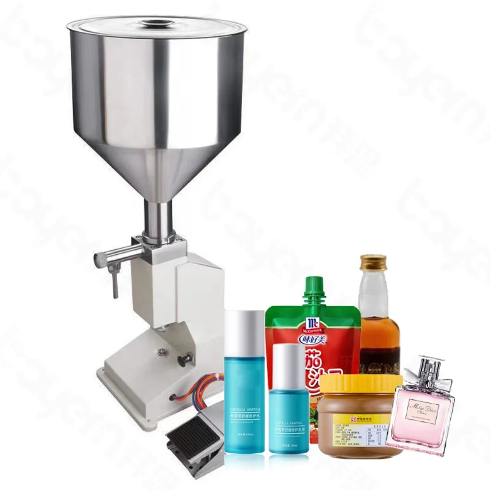 A03 Riempitrice manuale per bottiglie a pistone, profumo, acqua, crema cosmetica, olio, pasta di miele, riempitrice liquida per piccole imprese