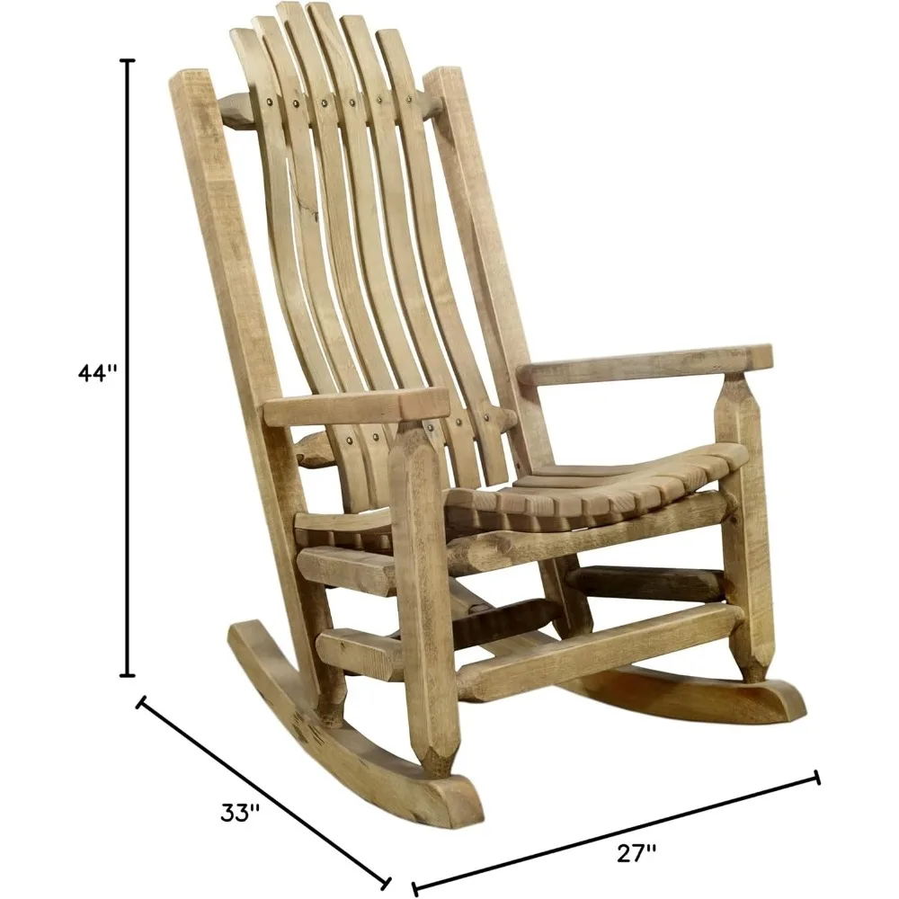 Exterior Stain Finish Collection Log Rocking Chair