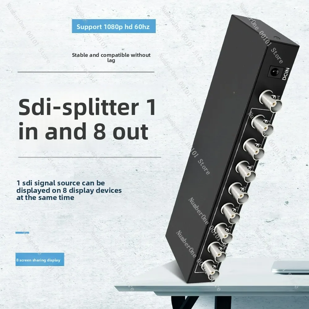 SDI Splitter 1 Input 8 Output 1x8 Splitter 8 Ports 1 Input 8 Output Broadcast Grade 3G-SDI HD-SDI
