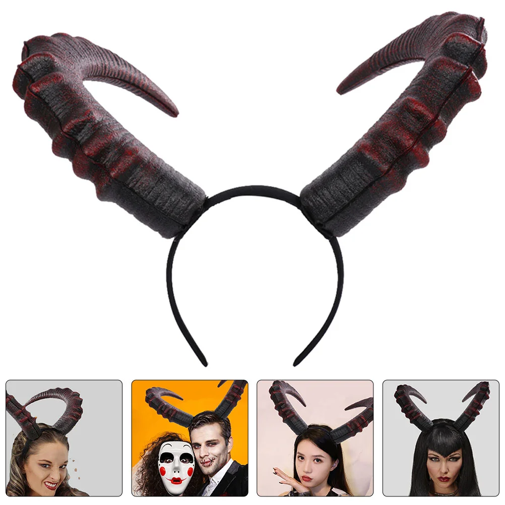 

Demon Horn Headband Costume for Women Ox Halloween Hairband Mask Headgear Sheep Horns Pu Headbands Man