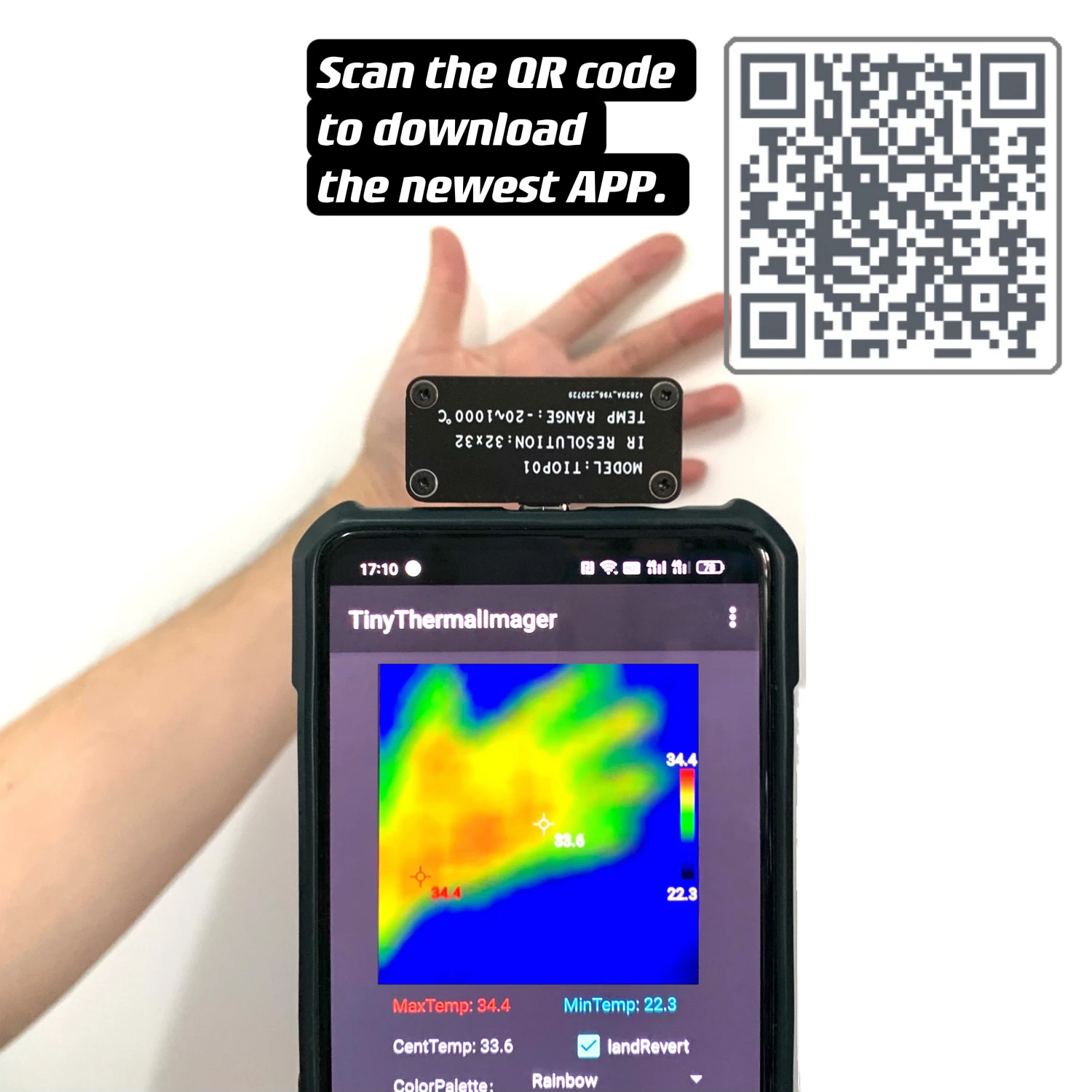 

Mobile Thermal Imager Night Vision TIOP01 IR 32x32 Infrared Imaging Camera Temperature Measurement for Android Phone Type C