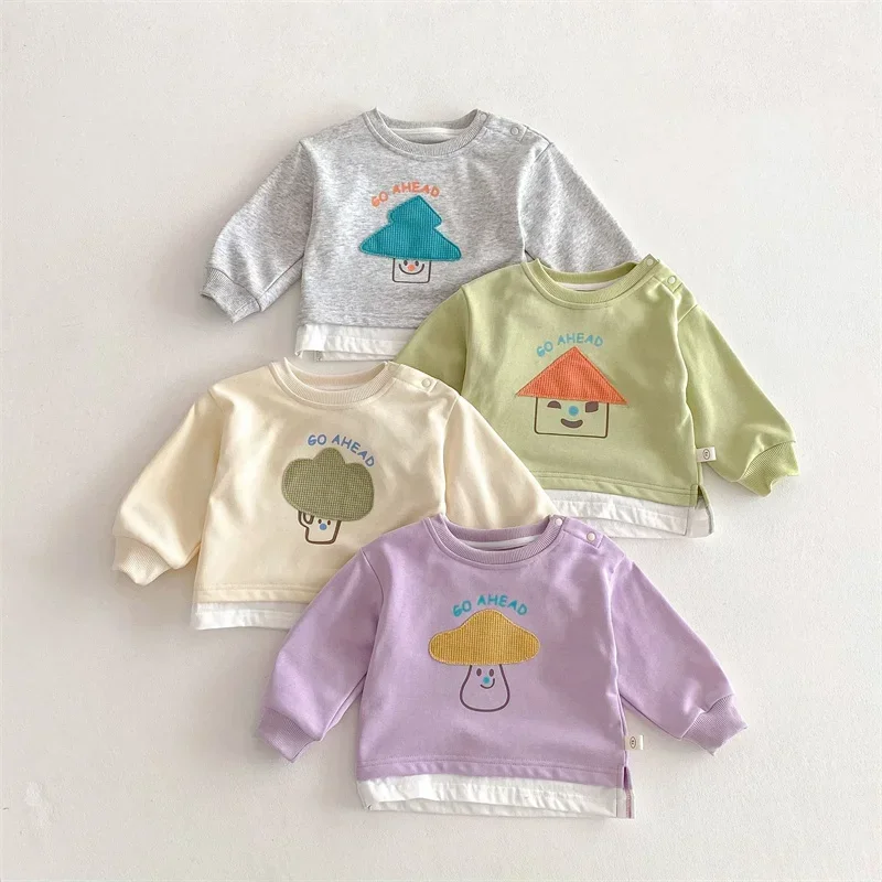 

JIAYAN 2025Kids Sweatshirts Spring Autumn 2025 Tops For Boys Cartoon Girls Pullovers Long Sleeve Children T-shirts Toddler Outfi