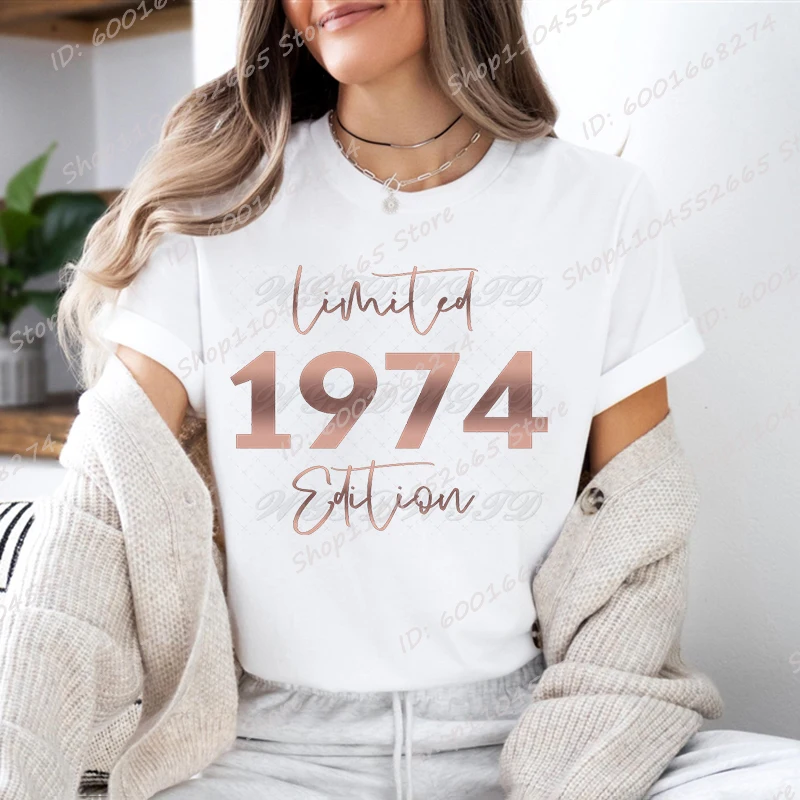 

Vintage 1970-1979 Limited Edition T-shirt for Women Birthday Gifts Idea Retro Short Sleevel T Shirts Party Tops Funny Tees