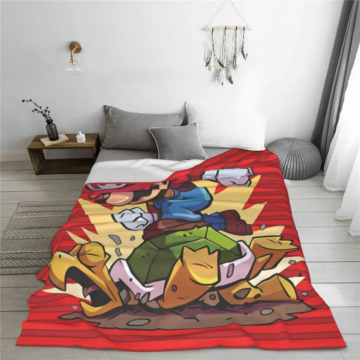 Cartoon M-Marioes-Bros Blankets Fleece Spring Autumn Breathable Lightweight Thin Throw Blanket for Sofa Car Bedding Throws