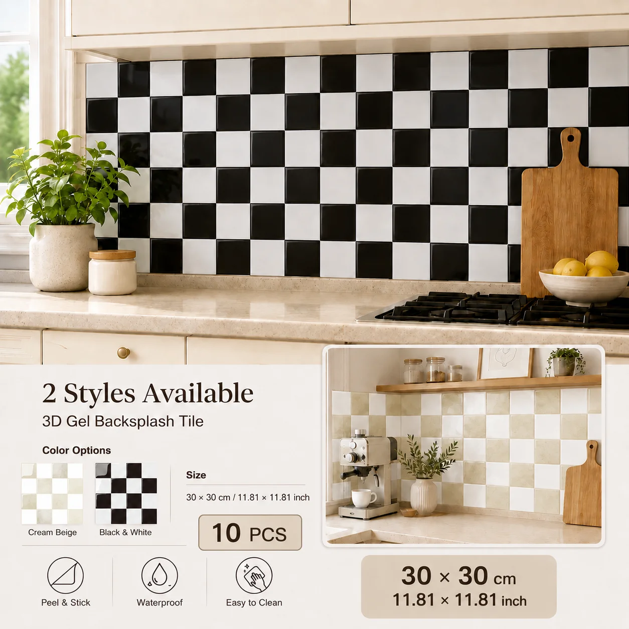 Home Bathroom Wallpaper - Autocollants de carrelage en gel 3D