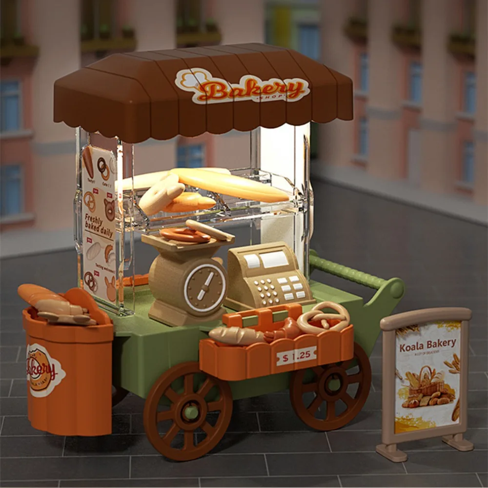 

Fashion Dessert Stand Ice Cream Truck Toy Luminous DIY Mini Bread Truck Colorful Mini Children's Food Stand Truck Toy Doll House
