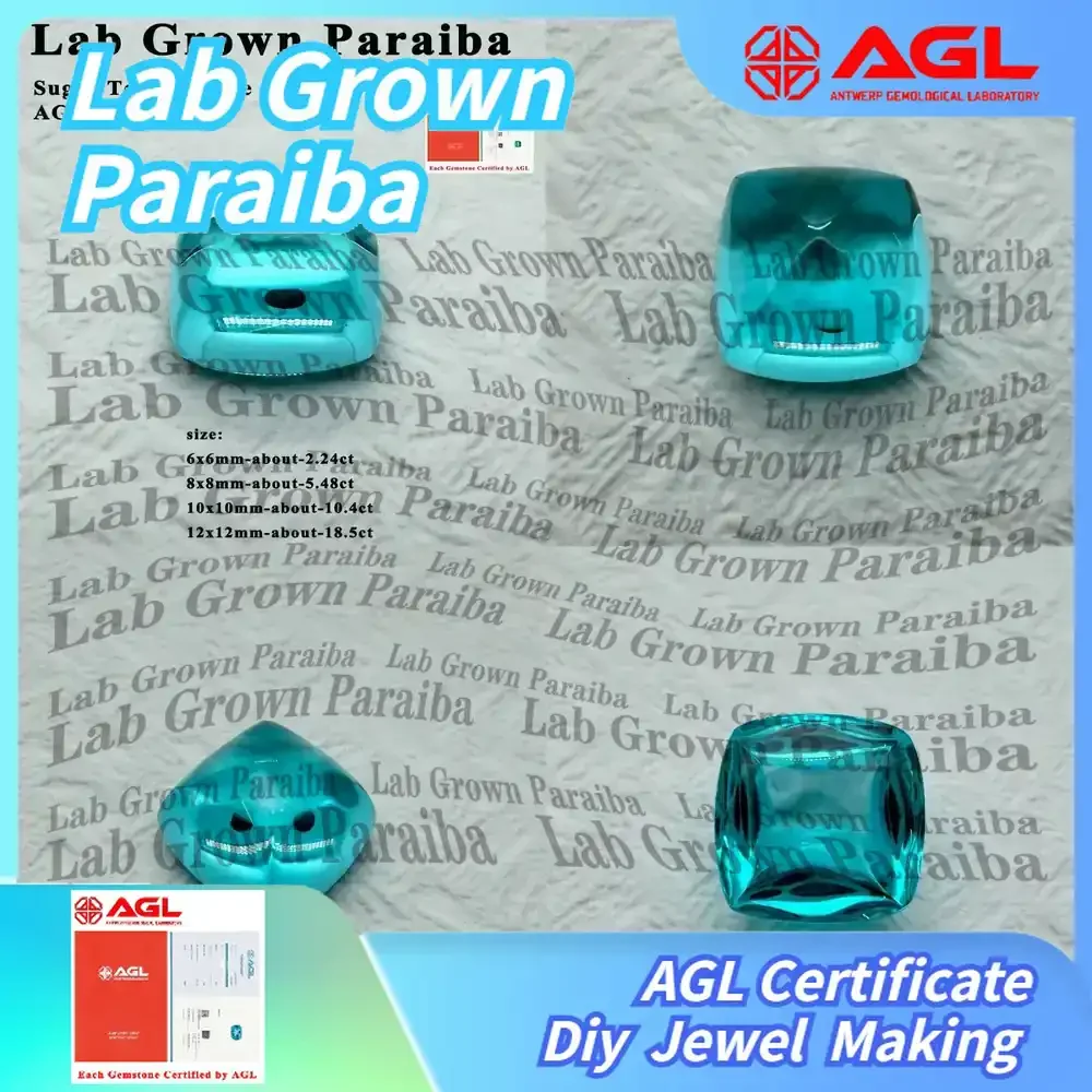 

Lab Grown Paraiba Gemstone Sugar Tower Shape for DIY Jewelry Making Ring Necklace Inlay AGL Certificate Lab Created Paraiba