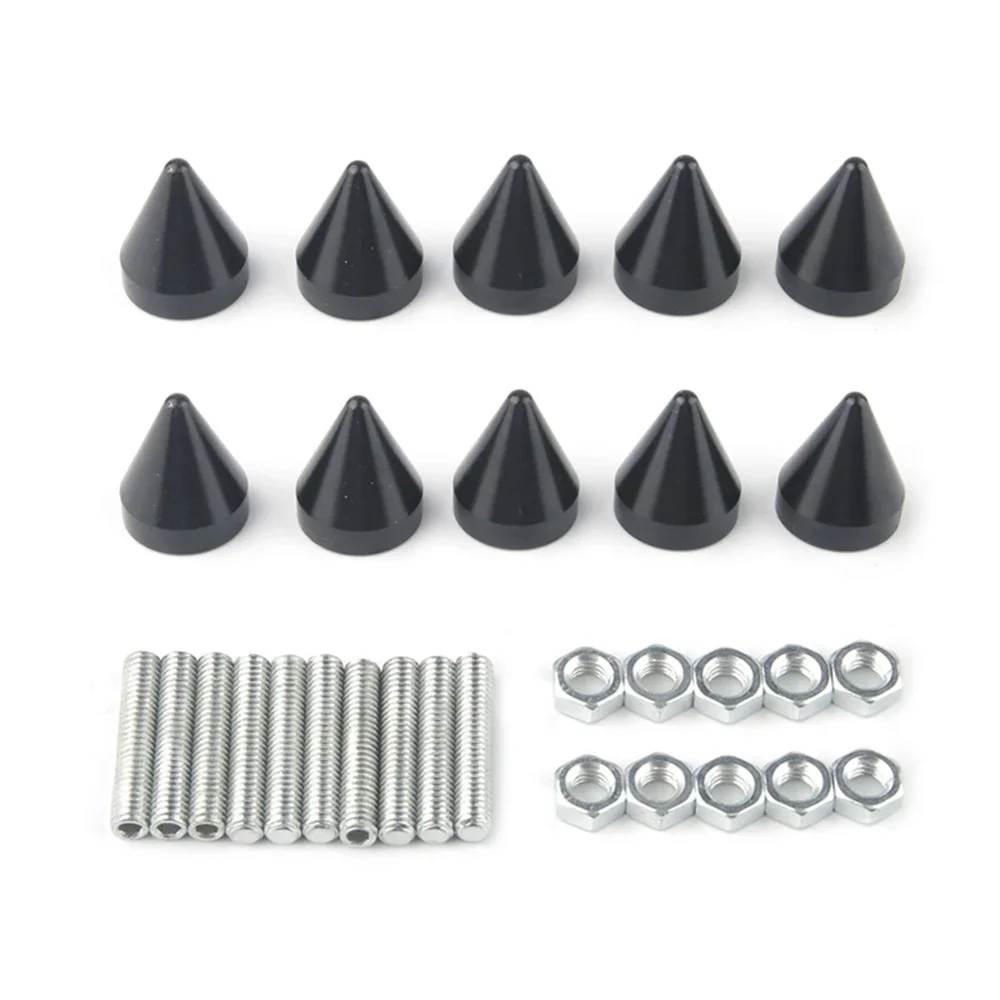 8pcs 1 Set Aluminium + Iron Cuspate Style Car License Plate Bolts Frame M6 Screws